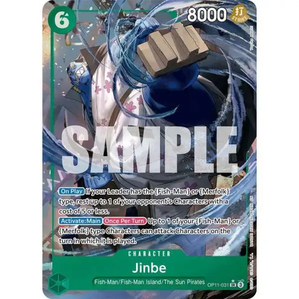 One Piece Trading Card Game A Fist of Divine Speed Super Rare Jinbe OP11-031 [Alternate Art]