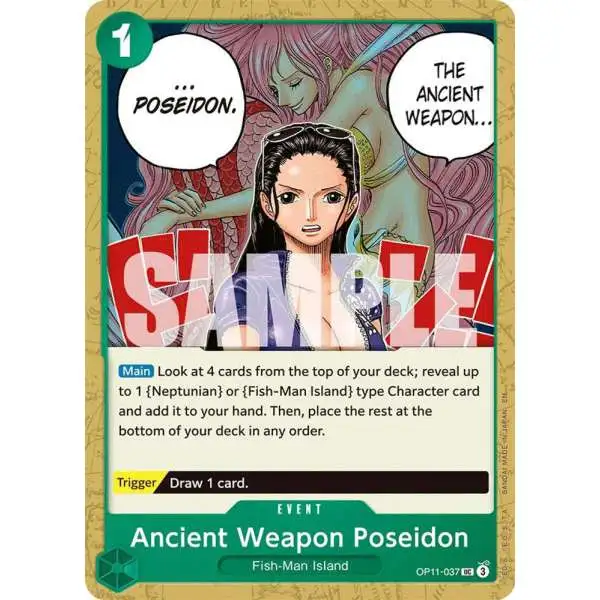 One Piece Trading Card Game A Fist of Divine Speed Uncommon Ancient Weapon Poseidon OP11-037