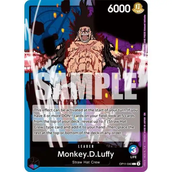 One Piece Trading Card Game A Fist of Divine Speed Leader Monkey.D.Luffy OP11-040