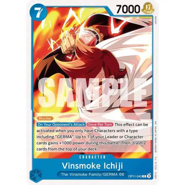 One Piece Trading Card Game A Fist of Divine Speed Common Vinsmoke Ichiji OP11-043