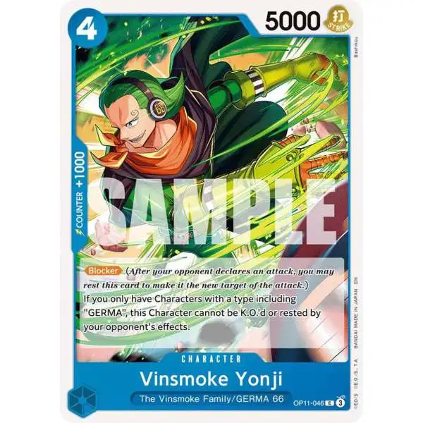 One Piece Trading Card Game A Fist of Divine Speed Common Vinsmoke Yonji OP11-046