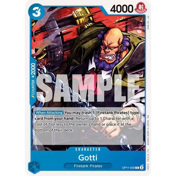 One Piece Trading Card Game A Fist of Divine Speed Common Gotti OP11-050