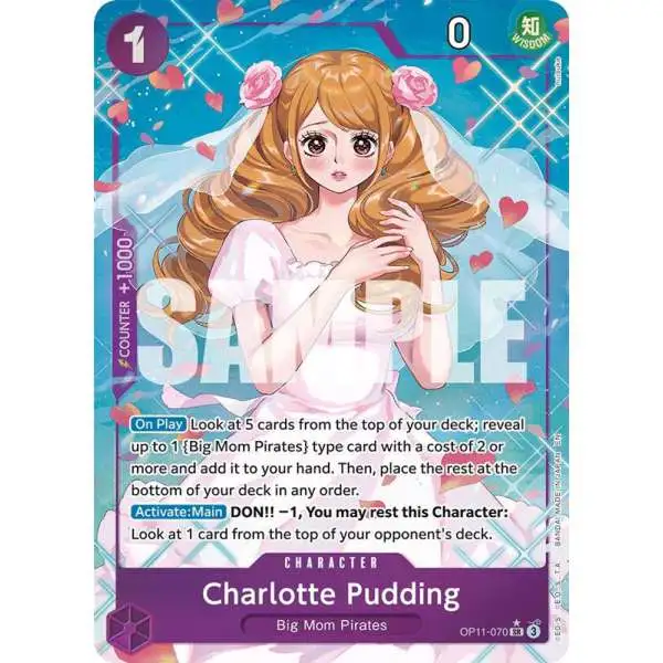 One Piece Trading Card Game A Fist of Divine Speed Super Rare Charlotte Pudding OP11-070 [Alternate Art]