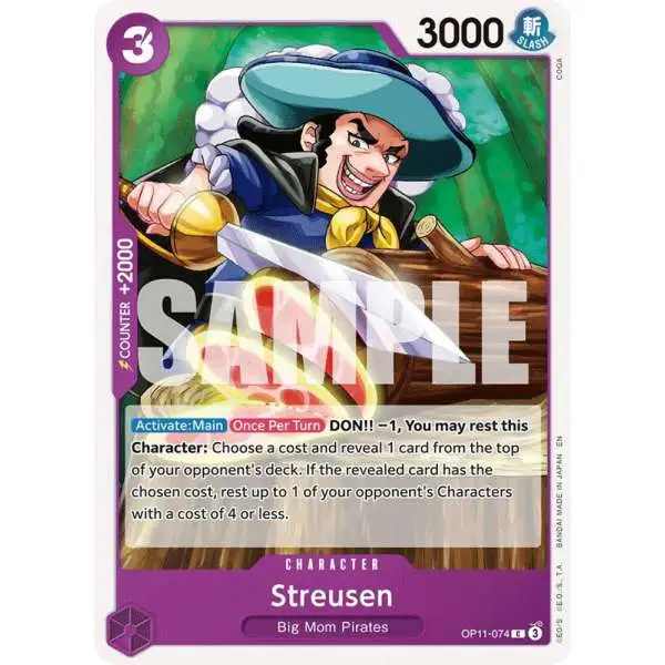 One Piece Trading Card Game A Fist of Divine Speed Common Streusen OP11-074