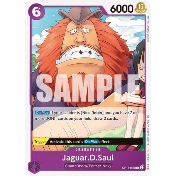 One Piece Trading Card Game A Fist of Divine Speed Common Jaguar.D.Saul OP11-075
