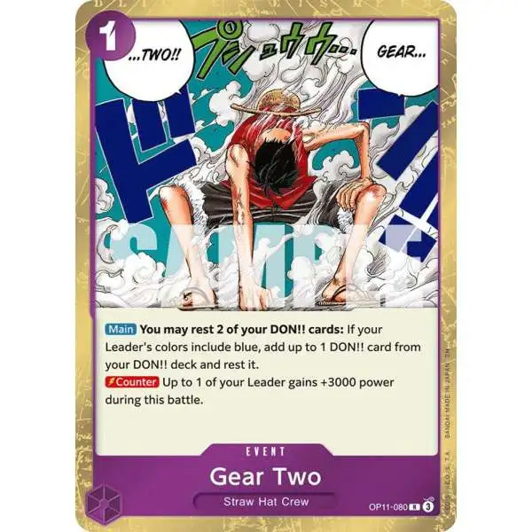 One Piece Trading Card Game A Fist of Divine Speed Rare Gear Two OP11-080