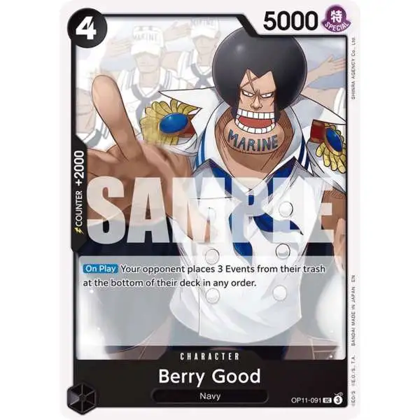 One Piece Trading Card Game A Fist of Divine Speed Uncommon Berry Good OP11-091