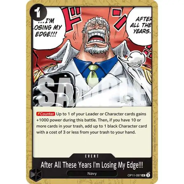 One Piece Trading Card Game A Fist of Divine Speed Uncommon After All These Years I'm Losing My Edge!!! OP11-097