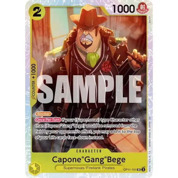 One Piece Trading Card Game A Fist of Divine Speed Super Rare CaponeGangBege OP11-101