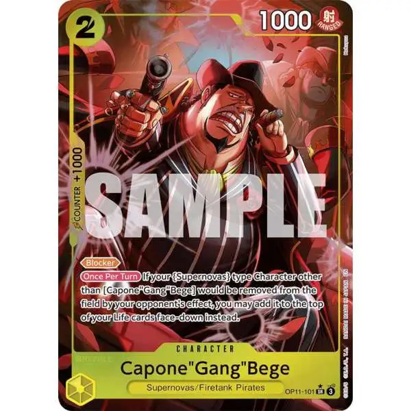 One Piece Trading Card Game A Fist of Divine Speed Super Rare CaponeGangBege OP11-101 [Alternate Art]