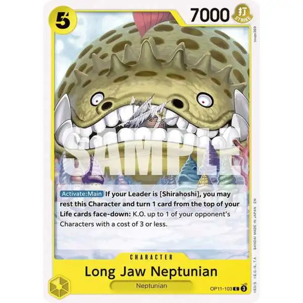 One Piece Trading Card Game A Fist of Divine Speed Common Long-Jaw Neptunian OP11-103