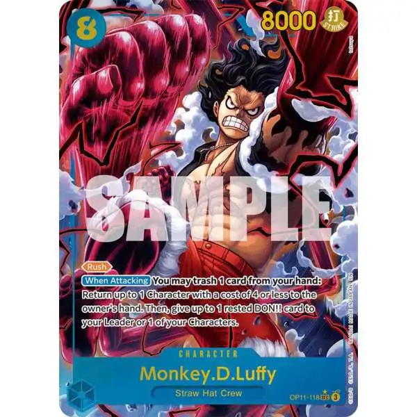 One Piece Trading Card Game A Fist of Divine Speed Secret Rare Monkey.D.Luffy OP11-118 [Alternate Art]