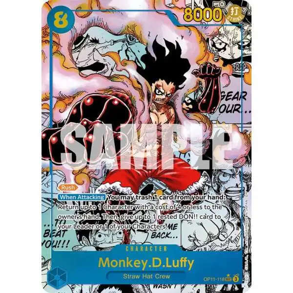 One Piece Trading Card Game A Fist of Divine Speed Secret Rare Monkey.D.Luffy OP11-118 [Manga]