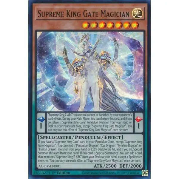 YuGiOh Trading Card Game Age of Overlord Super Rare Supreme King Gate Magician AGOV-EN001