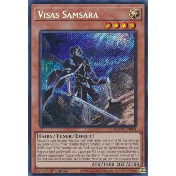 YuGiOh Trading Card Game Age of Overlord Secret Rare Visas Samsara AGOV-EN004