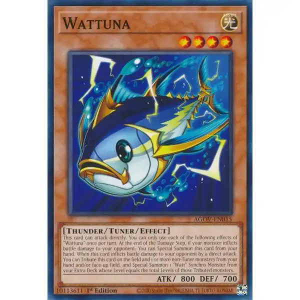 YuGiOh Trading Card Game Age of Overlord Common Wattuna AGOV-EN015
