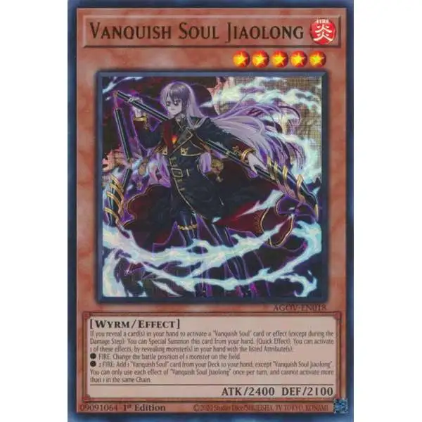 YuGiOh Trading Card Game Age of Overlord Ultra Rare Vanquish Soul Jiaolong AGOV-EN018