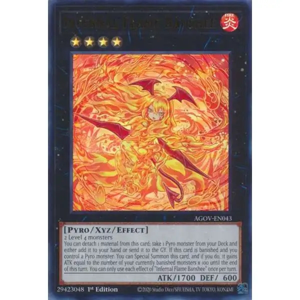 YuGiOh Trading Card Game Age of Overlord Ultra Rare Infernal Flame Banshee AGOV-EN043