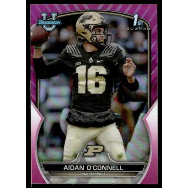 NFL Las Vegas Raiders 2022 Bowman University Chrome Pink Refractor Aidan O'Connell #60 [Rookie 1st Bowman]