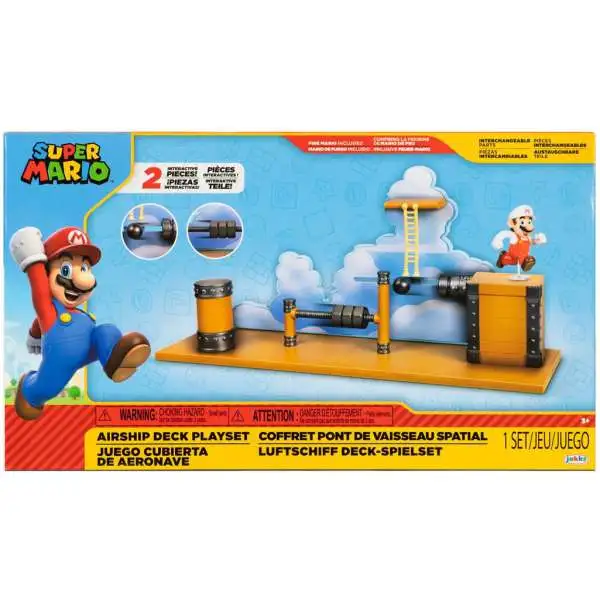 World of Nintendo Super Mario Airship Deck Playset [Includes 2.5" Fire Mario Figure]