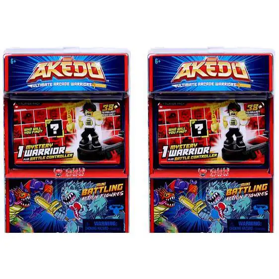 Akedo Ultimate Arcade Warriors Series 1 LOT of 2 Mini Battling Action Figure MYSTERY Packs