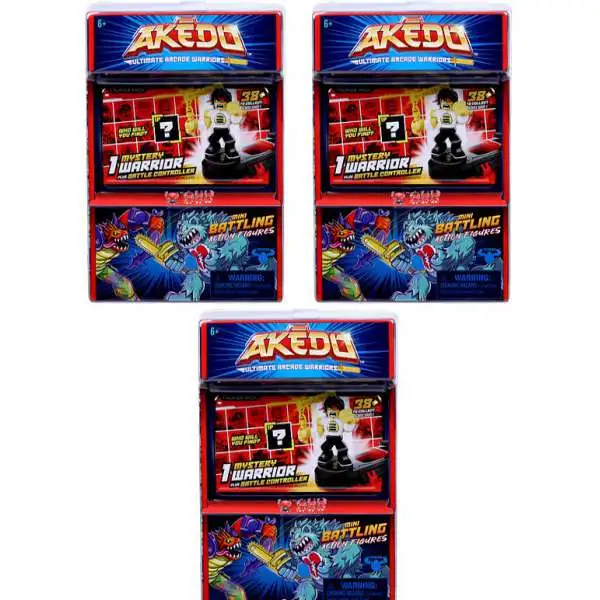 Akedo Ultimate Arcade Warriors - Warrior Collector 4 Pack - 3 Mini Battling  Action Figures: Glitchblade, Chux Lee & Hyperlock and one Hidden