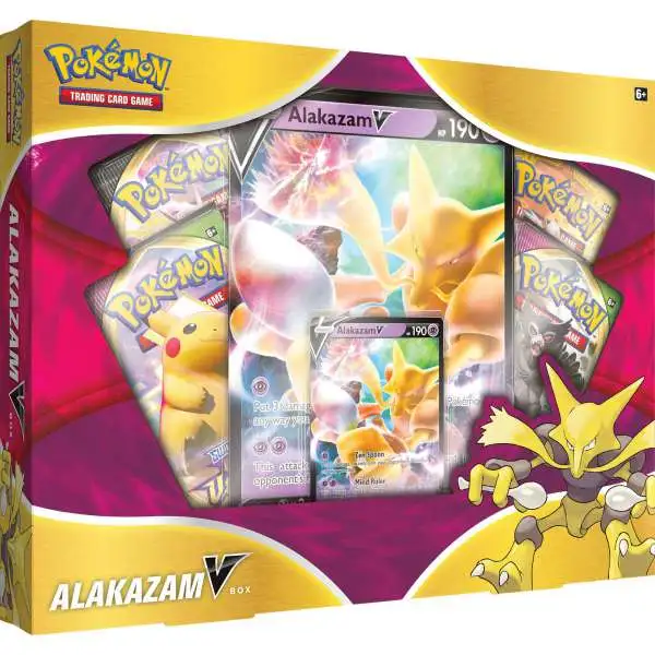 Pokemon Sword & Shield Alakazam V Box [4 Booster Packs, Promo Card & Oversize Card]