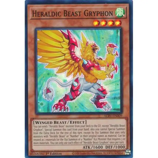 YuGiOh Trading Card Game Alliance Insight Super Rare Heraldic Beast Gryphon ALIN-EN009