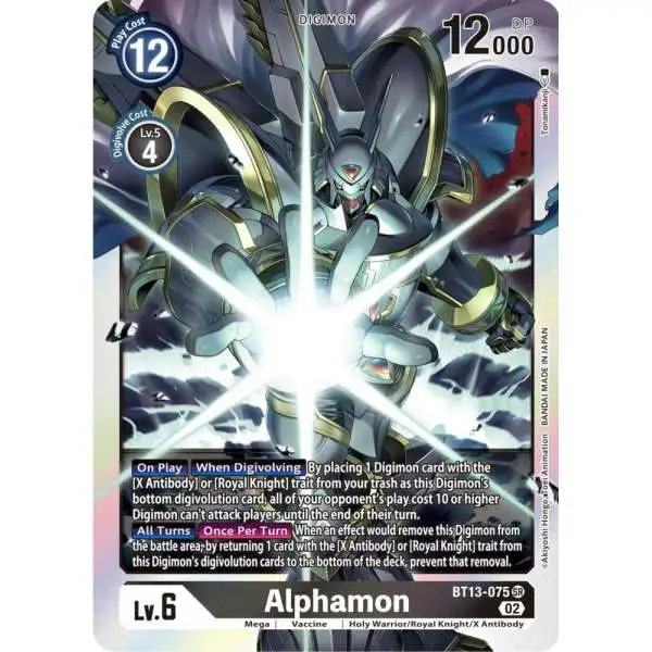 Digimon Trading Card Game Versus Royal Knights Super Rare Alphamon BT13-075 [2023]