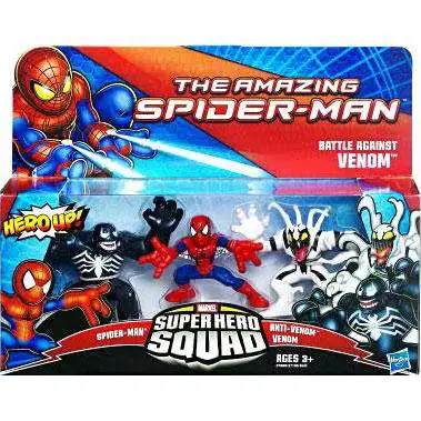 Marvel The Amazing Spider-Man Super Hero Squad Battle Against Venom Mini Figure 3-Pack