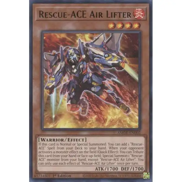 YuGiOh Trading Card Game Amazing Defenders Rare Rescue-ACE Air Lifter AMDE-EN002