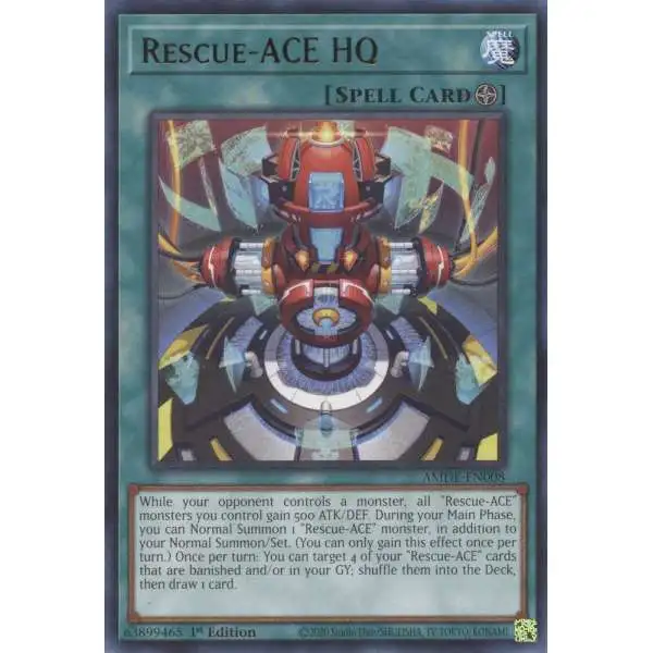 YuGiOh Trading Card Game Amazing Defenders Rare Rescue-ACE HQ AMDE-EN008