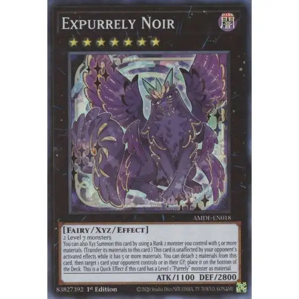 YuGiOh Trading Card Game Amazing Defenders Super Rare Expurrely Noir AMDE-EN018