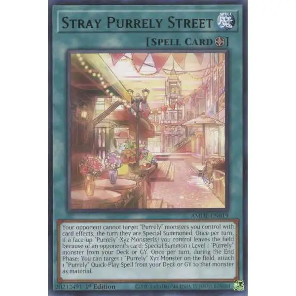 YuGiOh Trading Card Game Amazing Defenders Rare Stray Purrely Street AMDE-EN019