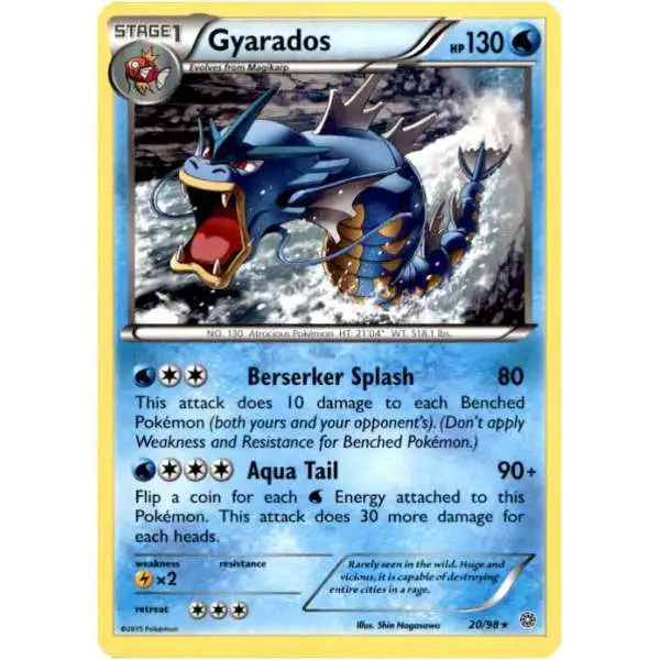 Pokemon Trading Card Game XY Ancient Origins Rare Gyarados #20 [Reverse Holo]