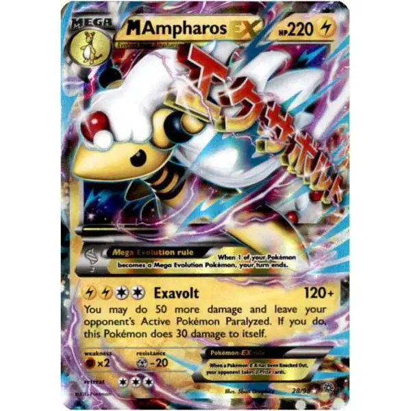 Pokemon Trading Card Game XY Ancient Origins Ultra Rare M Ampharos EX #28