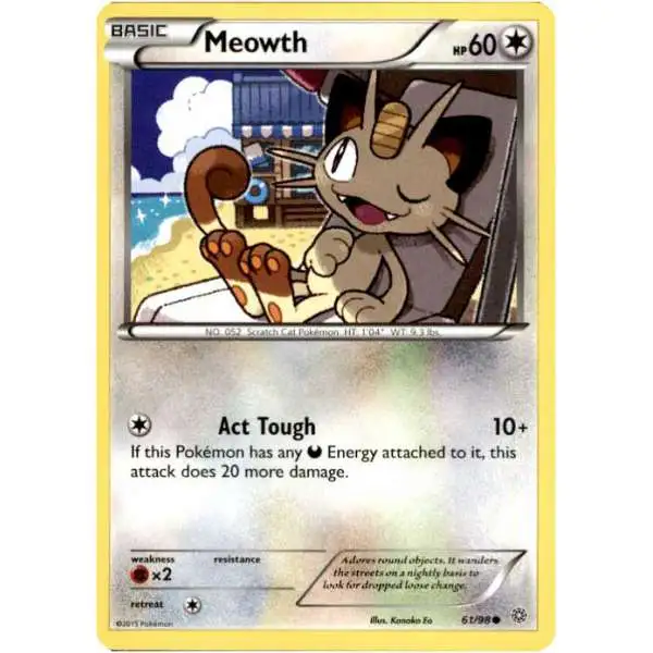 Pokemon Trading Card Game XY Ancient Origins Common Meowth #61