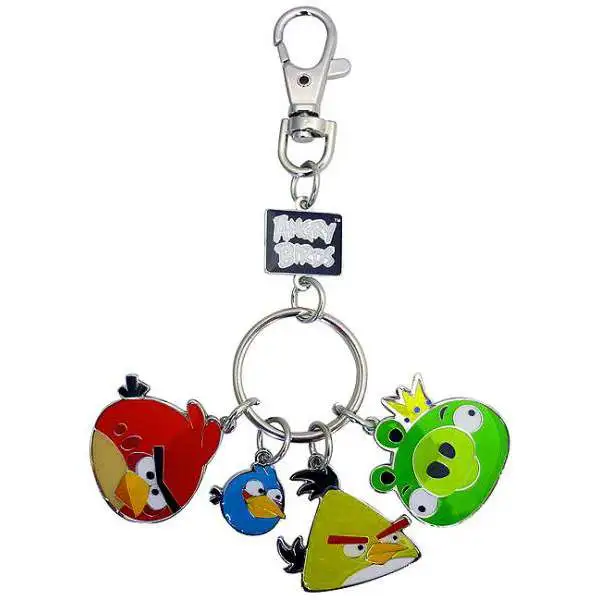 Angry Birds Set of 4 Style 1 Metal Keychains