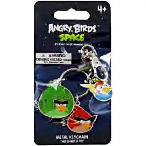 Angry Birds Space Monster Bird, Super Red Bird & Lightning Bird Metal Keychains