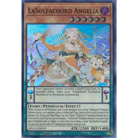YuGiOh Ancient Guardians Super Rare LaSolfachord Angelia ANGU-EN019