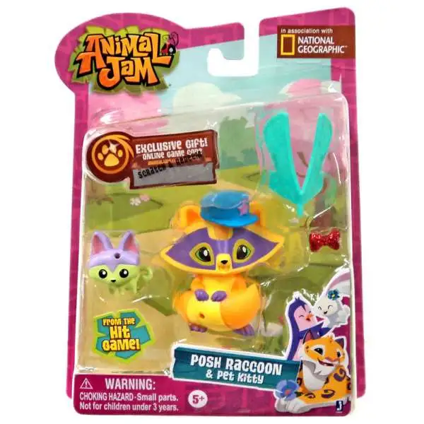 Animal Jam Posh Raccoon & Pet Kitty Mini Figure 2-Pack