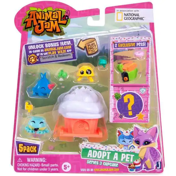 Animal Jam Series 3 Cupcake Mini Figure 5-Pack #1 [White]