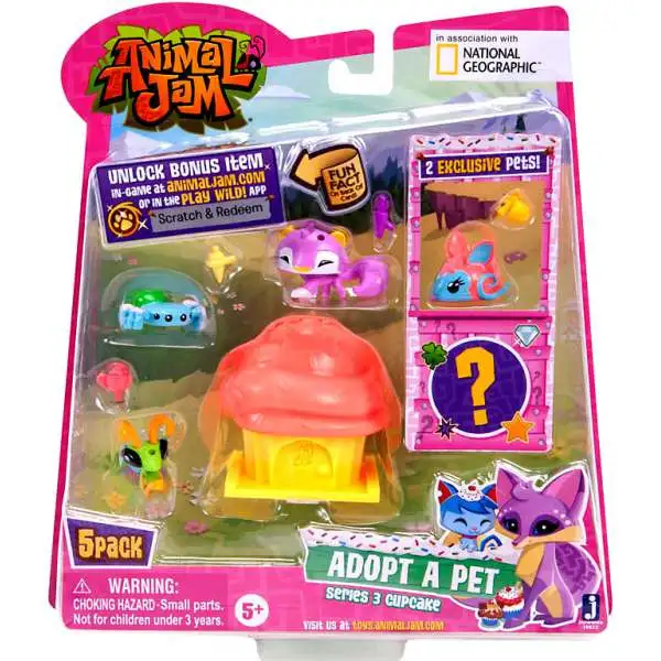 Animal Jam Series 3 Cupcake Mini Figure 5-Pack #3 [Pink]