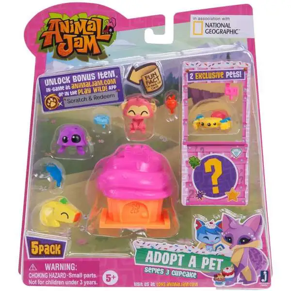 Animal Jam Series 3 Cupcake Mini Figure 5-Pack #4 [Hot Pink]