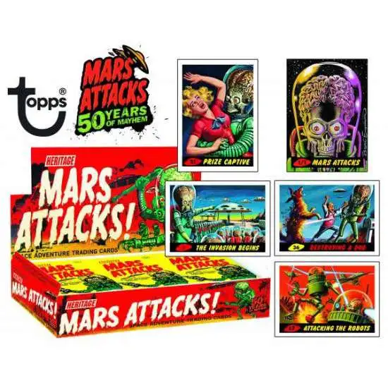 Mars Attacks Topps Heritage Mars Attacks Trading Card Box 24 Packs
