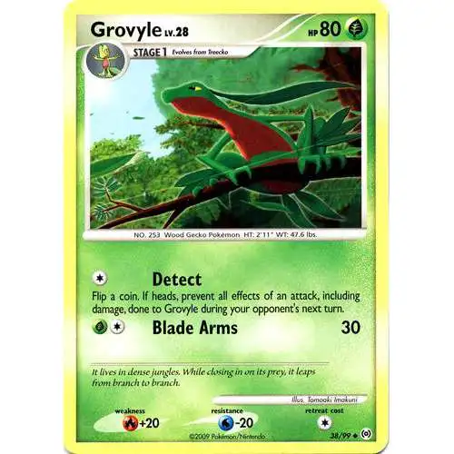 Pokemon Trading Card Game Platinum Arceus Uncommon Grovyle #38