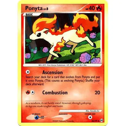 Pokemon Trading Card Game Platinum Arceus Uncommon Ponyta #46 [Reverse Holo] [Moderately Played]