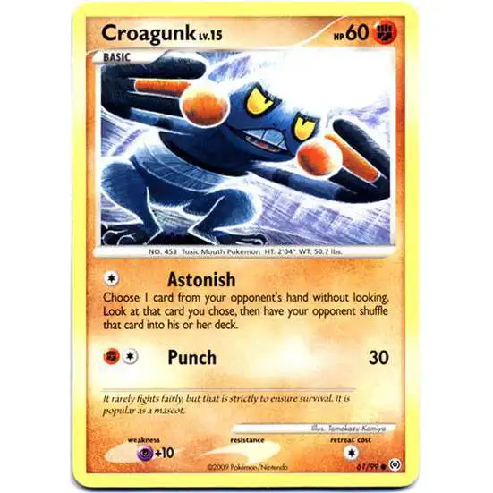 Pokemon Trading Card Game Platinum Arceus Common Croagunk #61