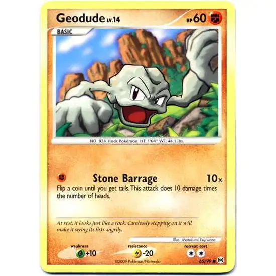Pokemon Trading Card Game Platinum Arceus Common Geodude #65