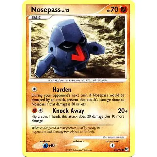 Pokemon Trading Card Game Platinum Arceus Common Nosepass #69